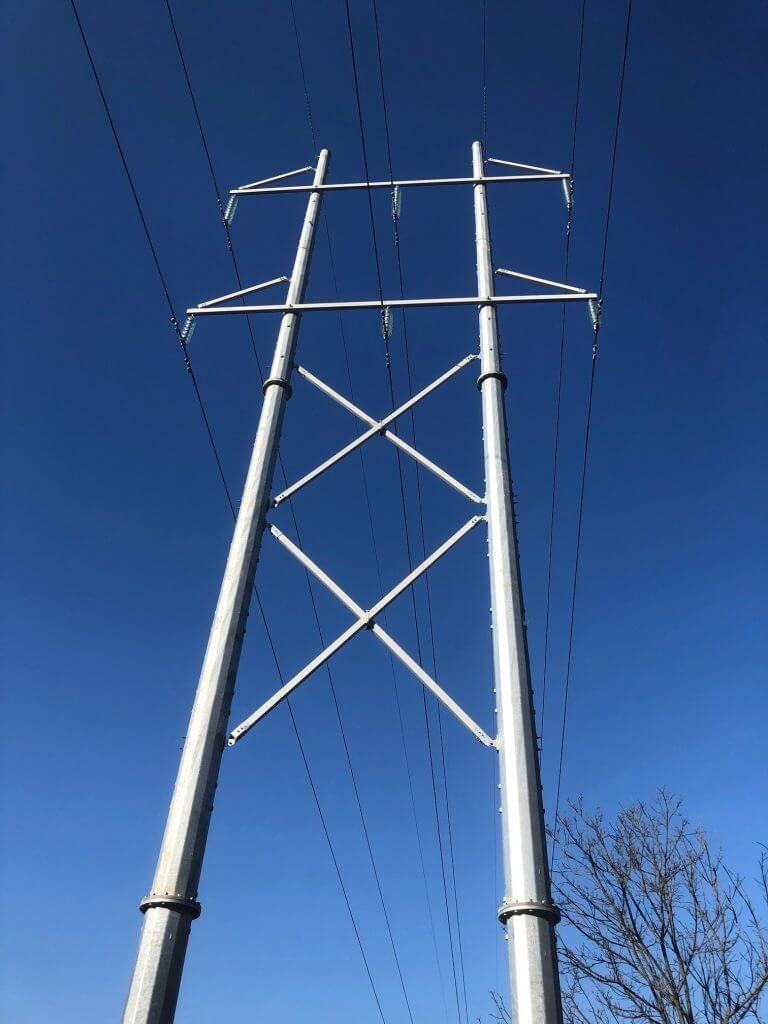 H-frame utility pole